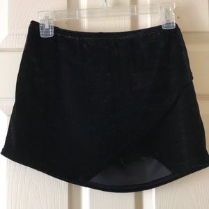 Black velvet envelope skirt/skort